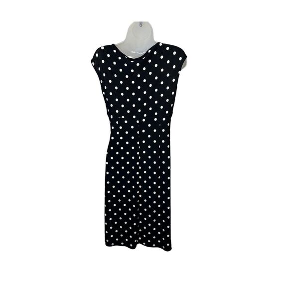 Lauren Ralph Lauren Polka Dot Dress Faux Wrap Sheath Cap Sleeve Retro Women 6 - Picture 2 of 4